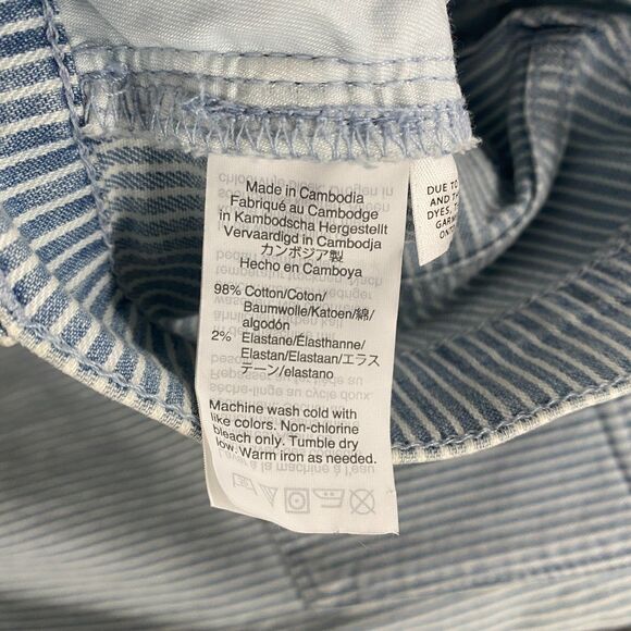 J Crew Mercantile Jeans Womens 27 Blue Striped Skinny High Rise Nautical Preppy - Picture 7 of 10